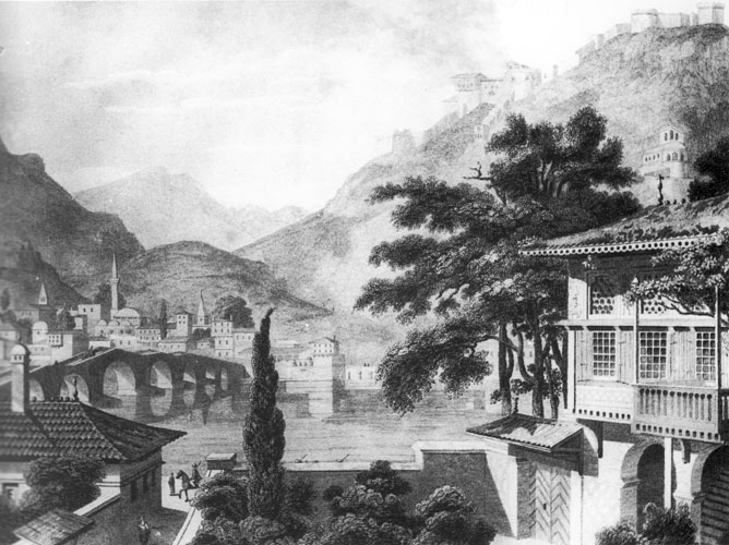 Grabado de Berat en 1813 de Charles Cockerelle