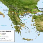 Mapa de la Via Egnatia a su paso por Albania y los Balcanes